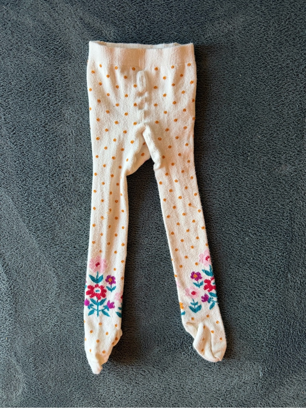 Hanna Andersson Footed Tights 18-24M Fox Floral Polka Dot